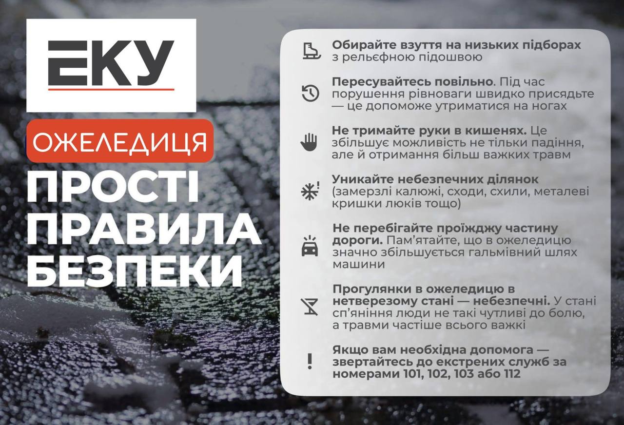 Правила безпеки при ожеледиці